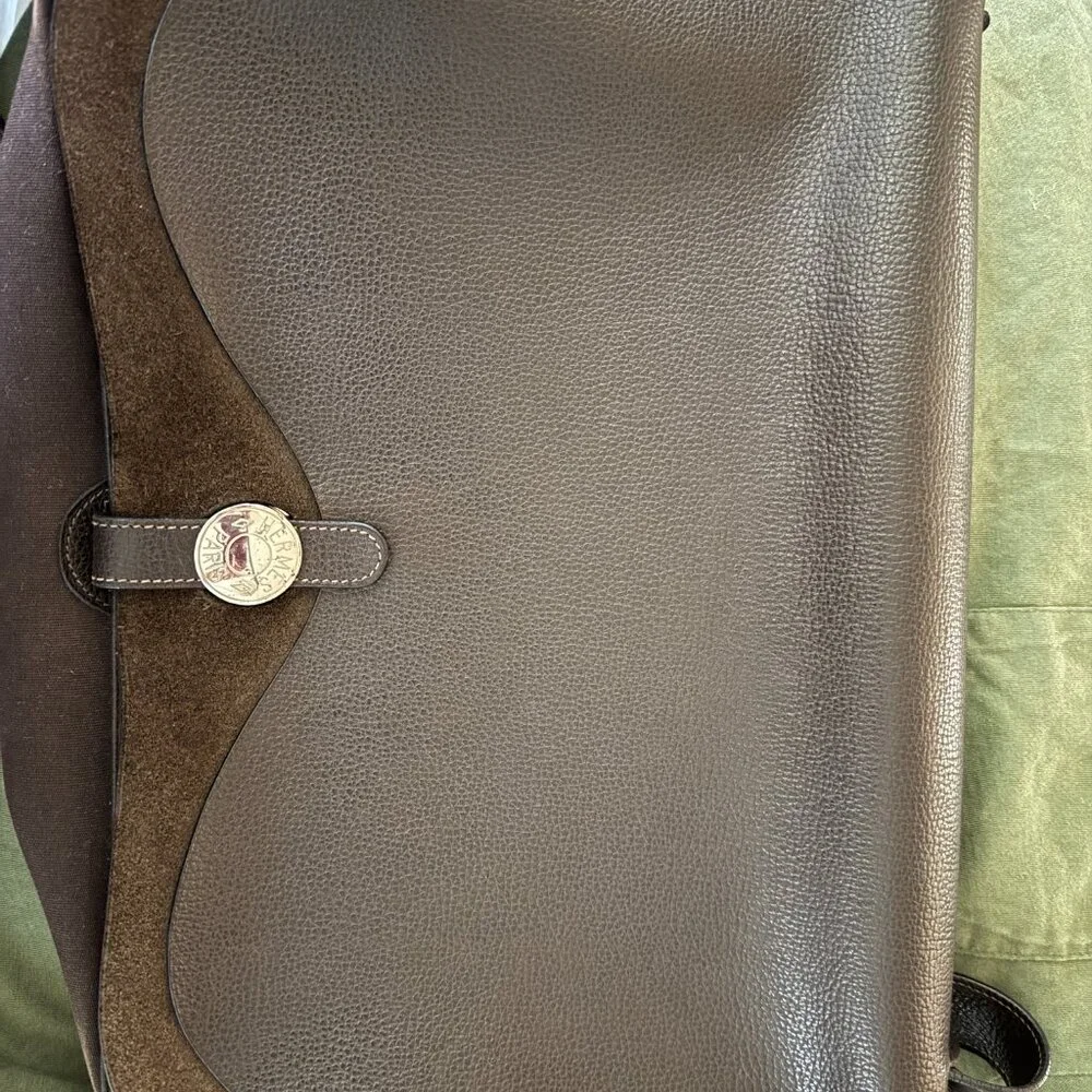 hermes colorado brown messenger briefcase laptop blokecore travel bag